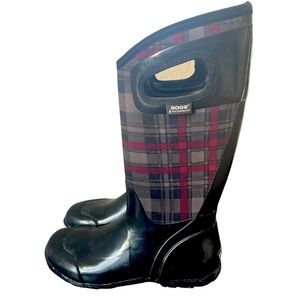 Bogs West Hampton Plaid Waterproof Rubber Boots w/NeoTech Women’s Size 8.